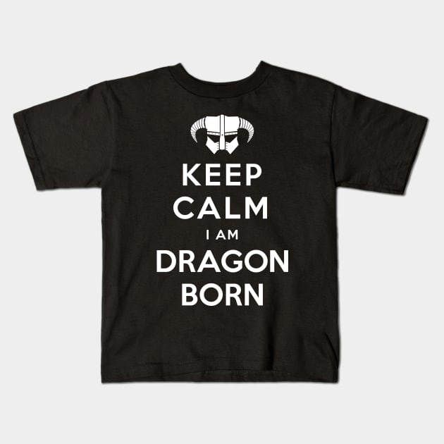 Keep Calm I Am Dragonborn Kids T-Shirt by SOULTHROW